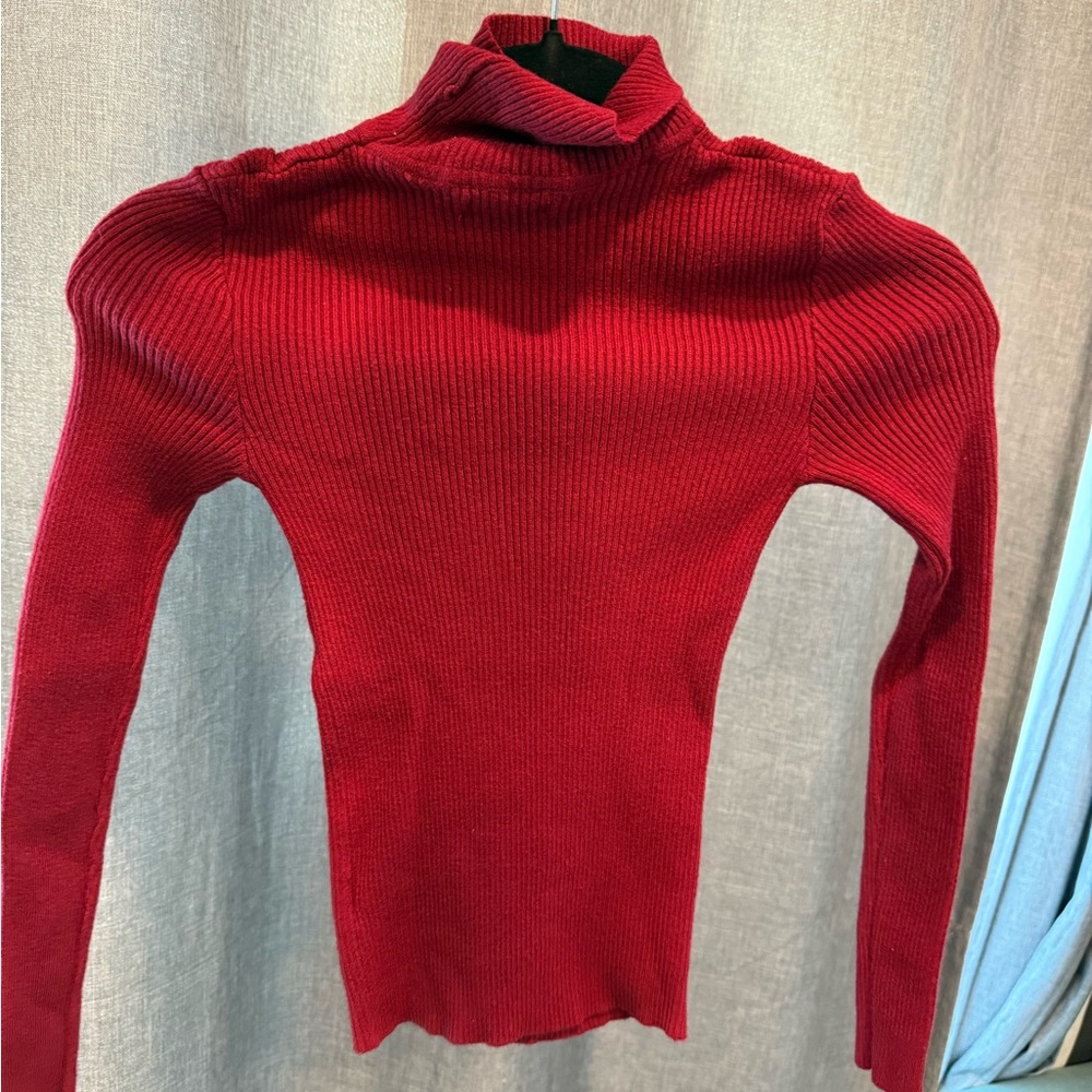 Active USA Cherry Red Turtleneck Sweater SZ Small